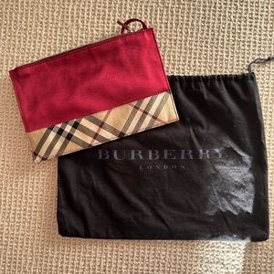 Vintage authentic silk Burberry mini bag with signature tartan check trim